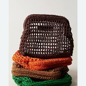 NWT Free People Sand Bound Clutch Brown Stadium Bag